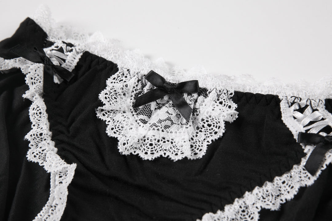 Sexy Lace Lolita Bow Low Rise Briefs
