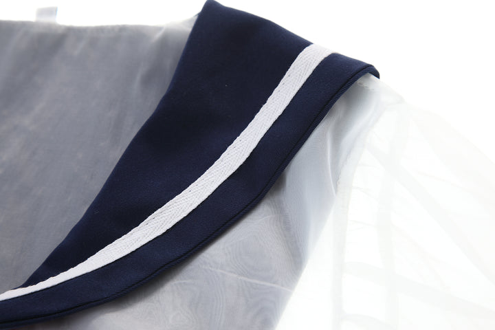 Cosplay durchsichtiges Outfit reiner Studenten-Faltenrock-Uniformanzug - blau