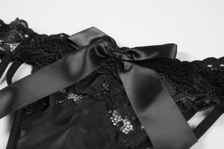 Sexy lace hollow bow low waist briefs