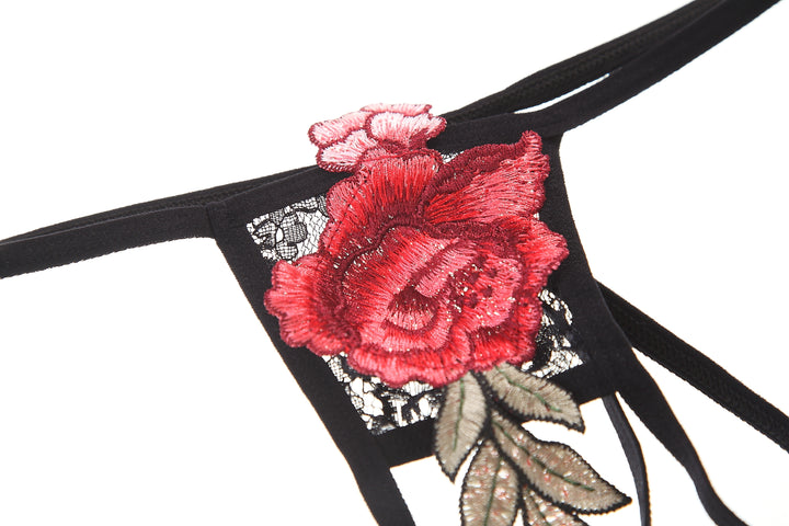 Sexy rose embroidered three-point suit